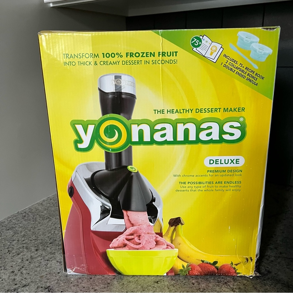 Yonanas Deluxe Non-Dairy Frozen Fruit Soft Serve Dessert Maker